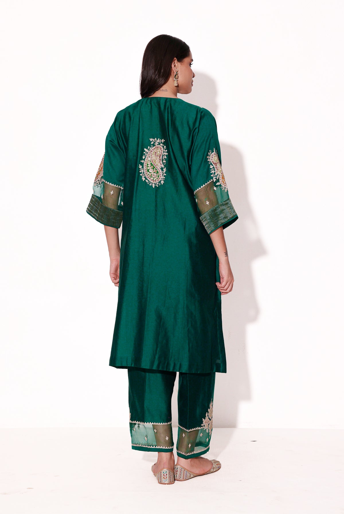 Emerald Silk Chanderi Kurta Set with Dupatta