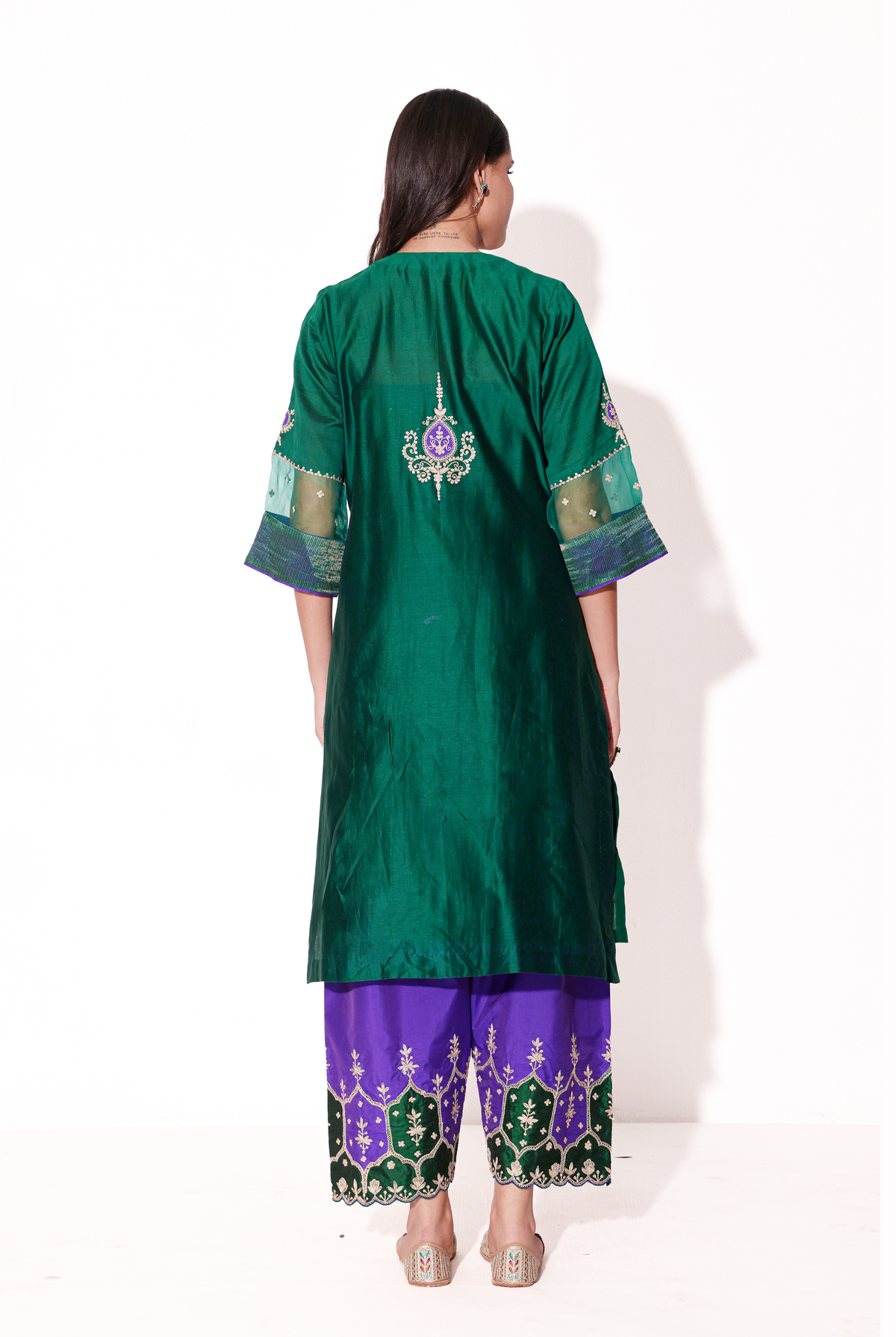 Emerald 80gms Silk Chanderi Kurta Set