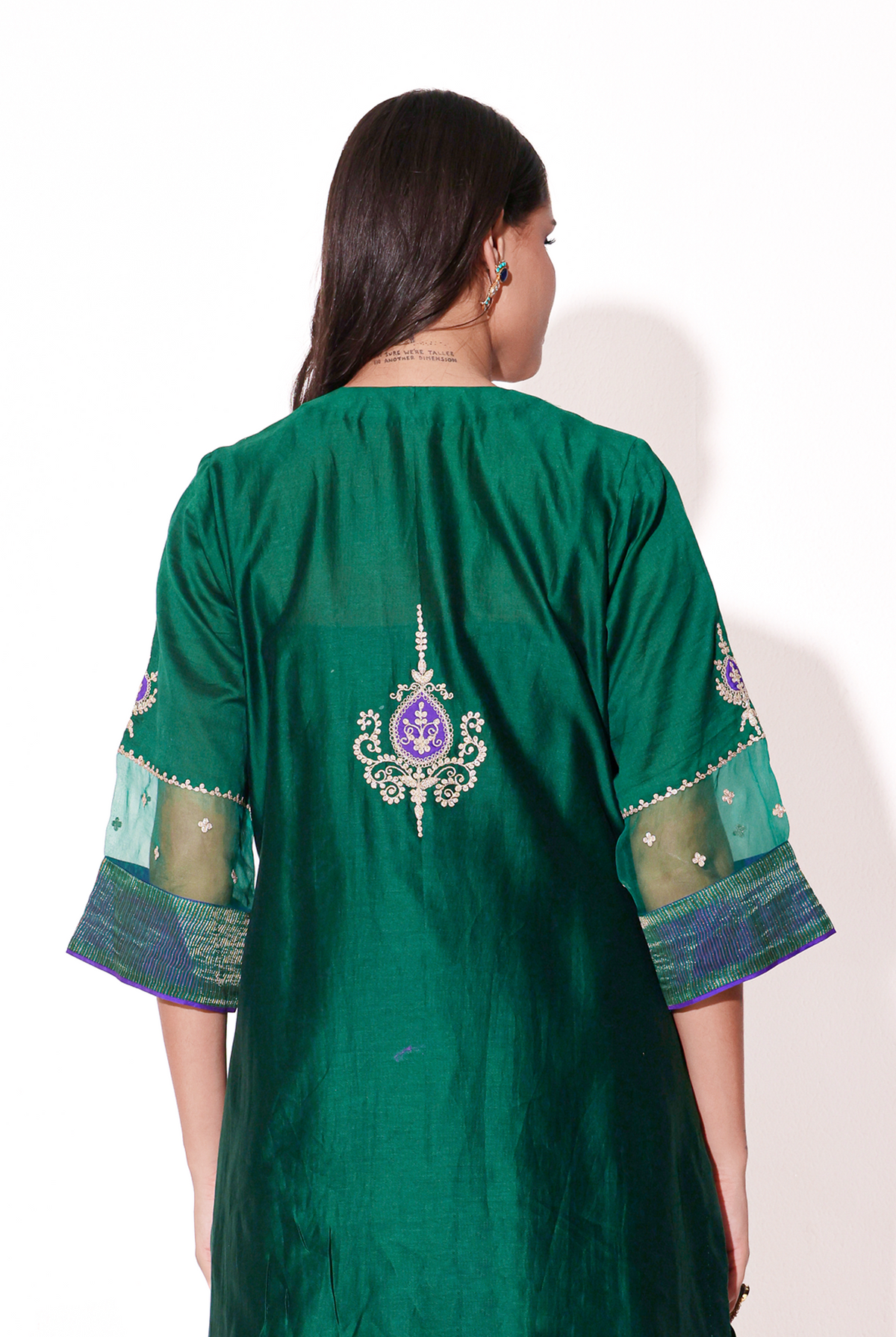 Emerald 80gms Silk Chanderi Kurta Set